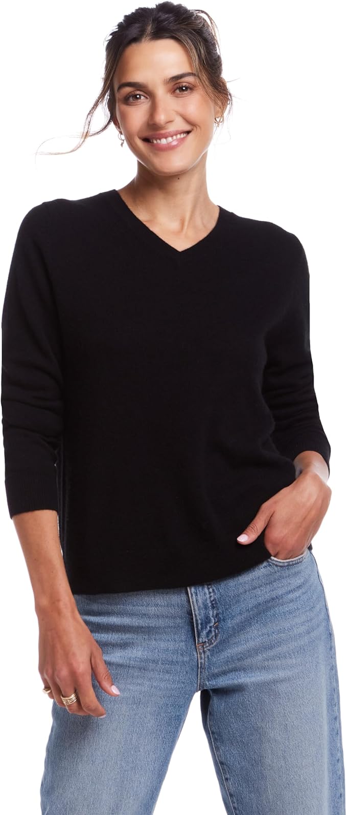 Weatherproof Vintage Women's Lightweight 100% Pure Cashmere Sweater, Classic Long Sleeve Sweatshirt for Winter & Fall (XS-XL)